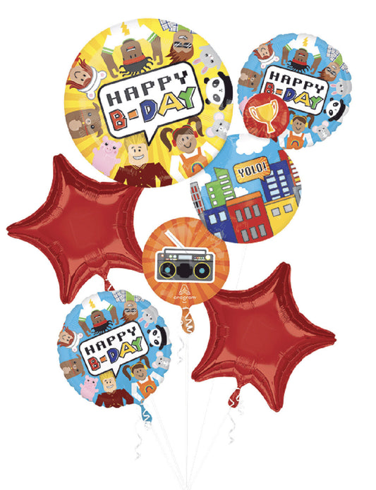 Kit de globos h-day Roblox 5 pzas