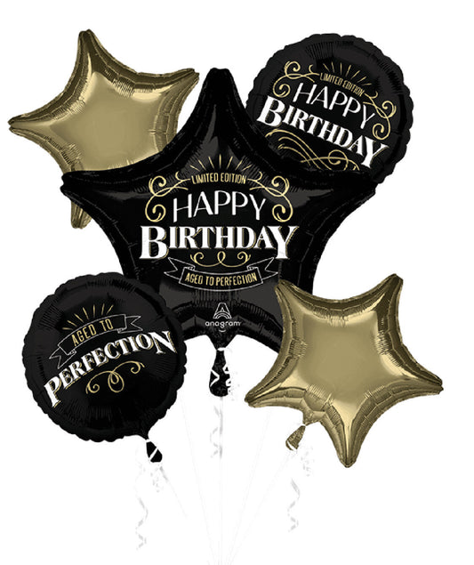 Kit de globo happy birthday black star 5 pzas