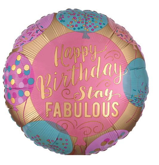 Globos HBD Stay Fabulous 18 pulgadas Helio