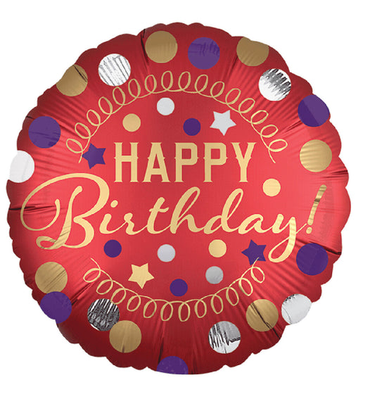 Globo Happy Birthday Satin 18 pulgadas Helio