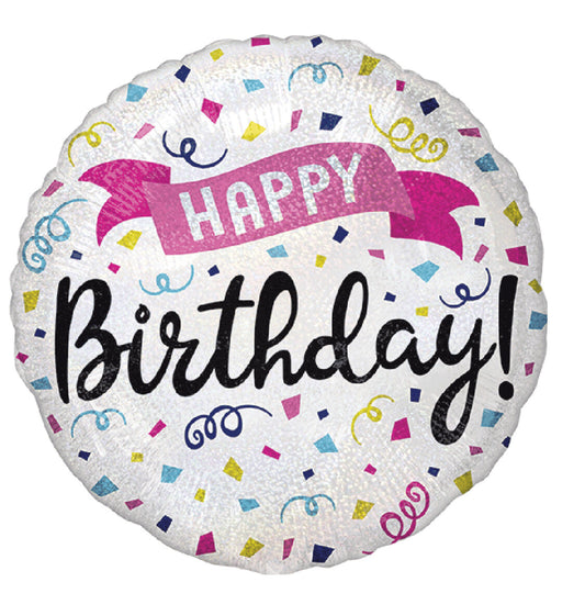 Globo Happy Bithday Confetti 18 pulgadas helio