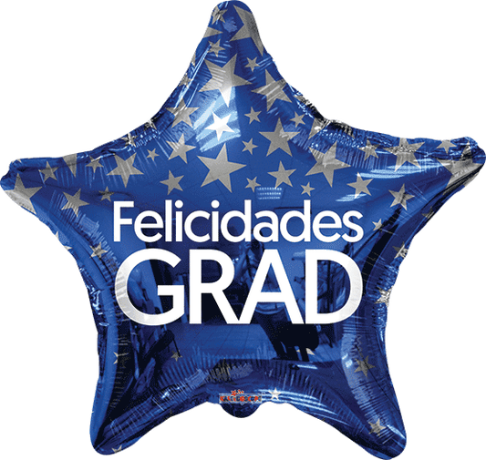 FELICIDADES GRAD STAR AZUL
