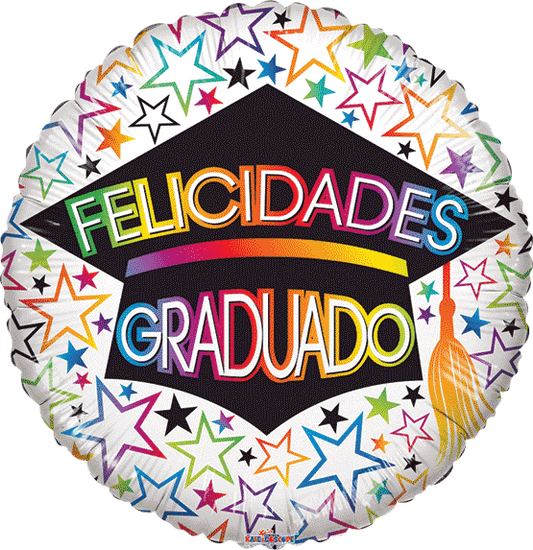 Felicidades Graduado Estrellas 18 pulgadas Helio