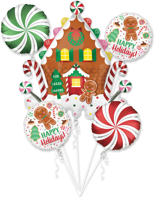 Bouquet de Globos Navidad 5 pzas Helio