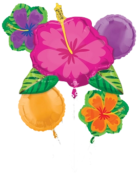Bouquet Flores Hawaiano 5 pzas Supershape helio