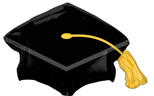 Globo graduacion Black Grad Cap Supershape Helio