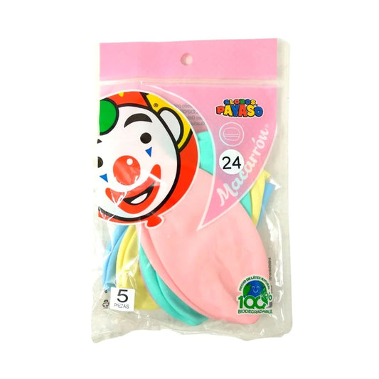 Bolsa de Latex Macarron 24 pulgadas 5 pzas