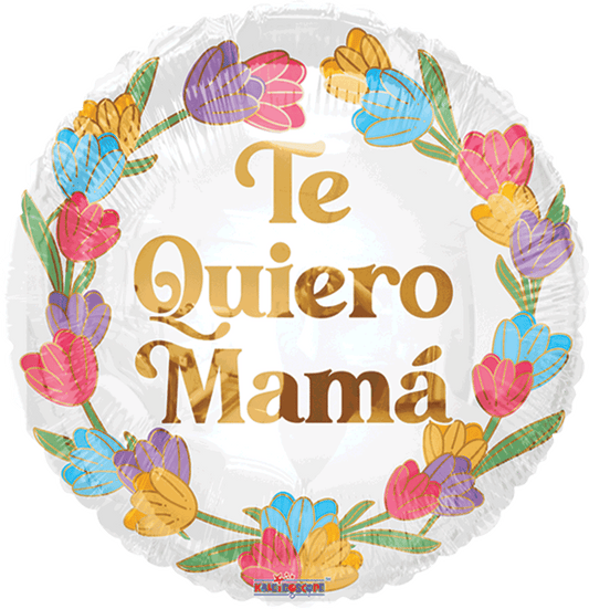 Globo TE QUIERO MAMÁ TULIPANES 18 pulgadas