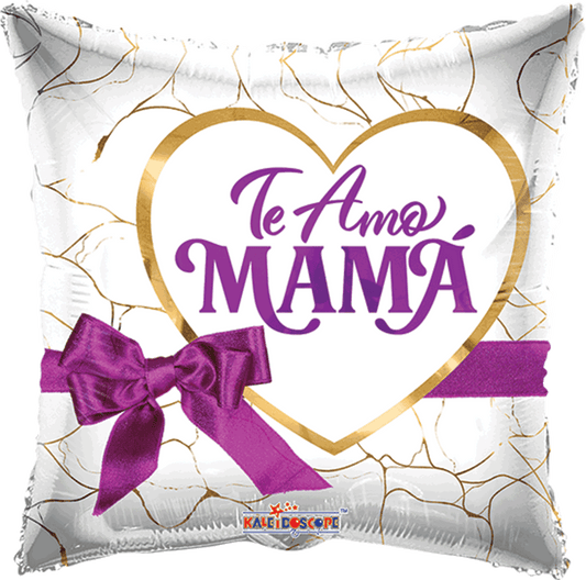 Globo Te Amo Mamá Con Moño 18 pulgadas