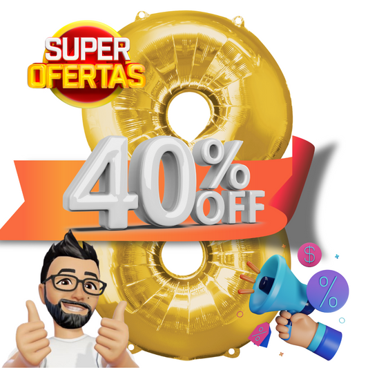 Globo Numeros 32 pulgadas Color Oro y Plata OFERTA